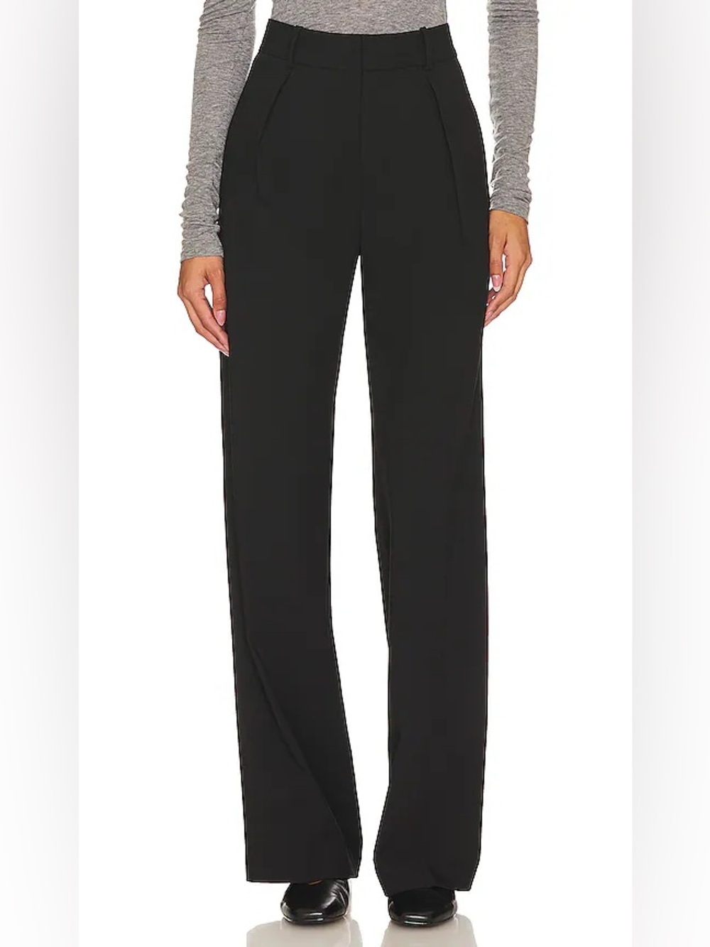 Rue Sophie High-Waist Black Wide-Leg Pants st agni loulou studio aligne dissh S